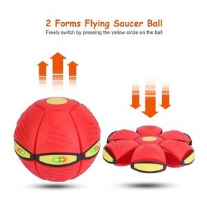 Phlat Ball V3 Transforming Flying Disc to Ball Outdoor Toy Blue Red Set 4